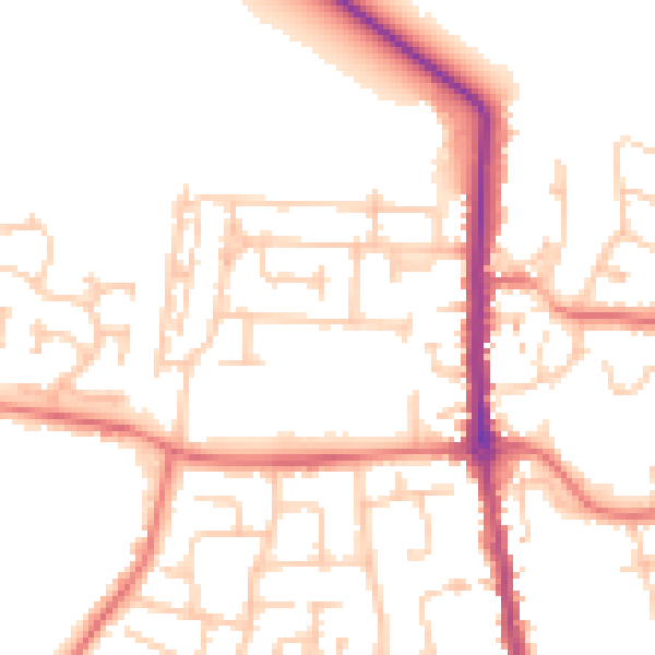 Daytime road noise heatmap for TS11 6AZ