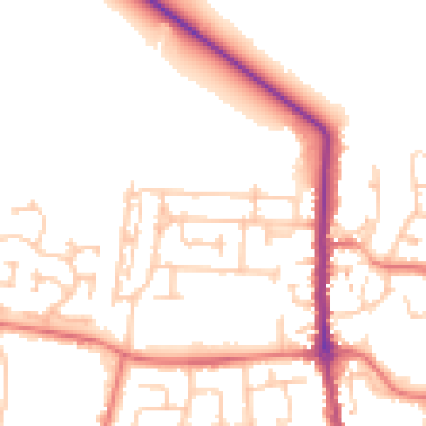 Daytime road noise heatmap for TS11 6BE