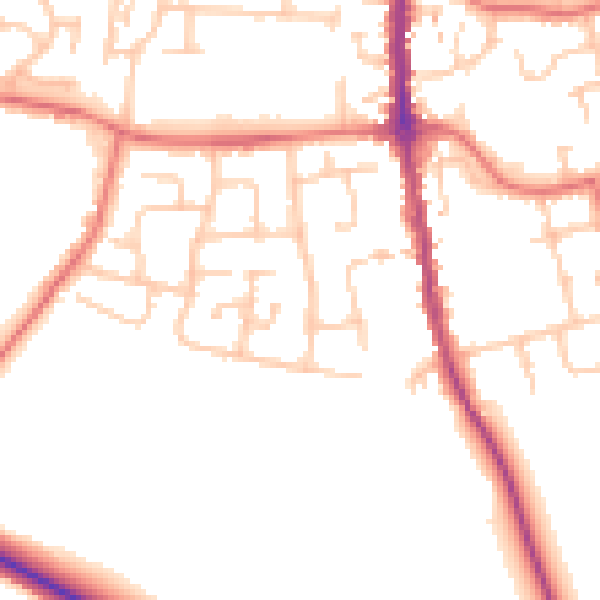 Daytime road noise heatmap for TS11 6BZ