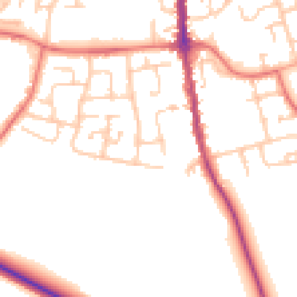 Daytime road noise heatmap for TS11 6DA