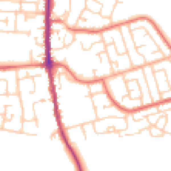 Daytime road noise heatmap for TS11 7BN