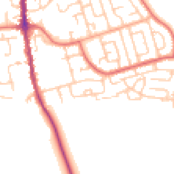 Daytime road noise heatmap for TS11 7BX