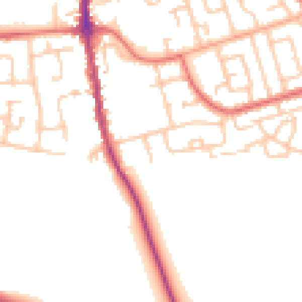 Daytime road noise heatmap for TS11 7BZ