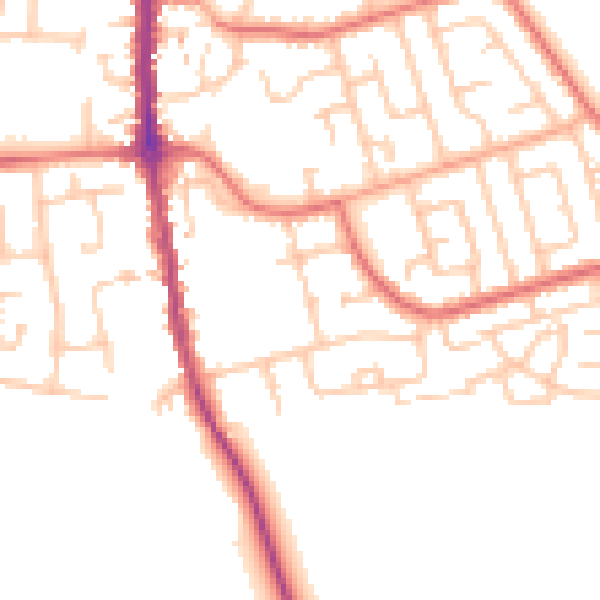 Daytime road noise heatmap for TS11 7DE