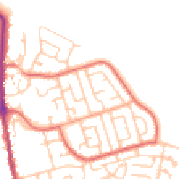 Daytime road noise heatmap for TS11 7EN