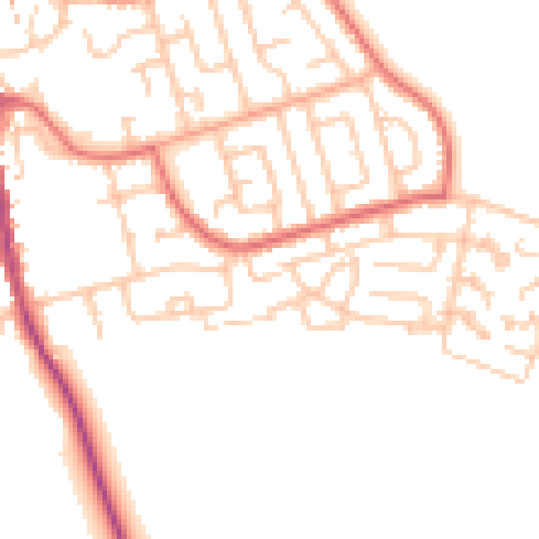 Daytime road noise heatmap for TS11 7HE