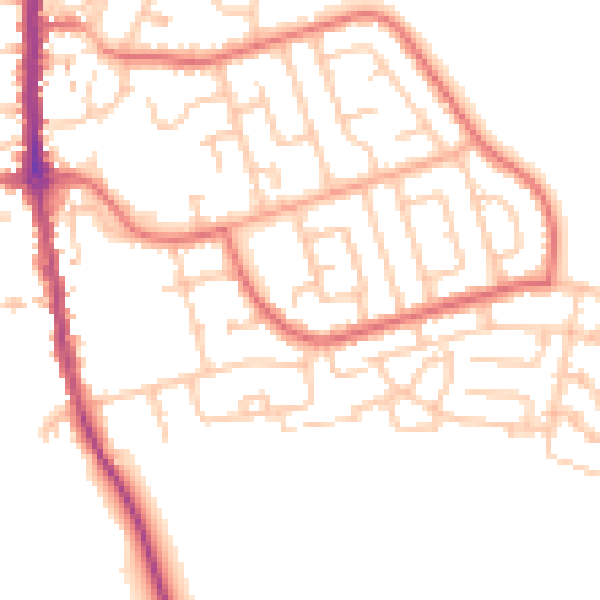 Daytime road noise heatmap for TS11 7HG