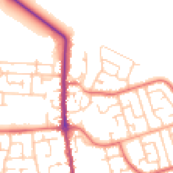 Daytime road noise heatmap for TS11 7LJ