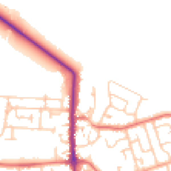 Daytime road noise heatmap for TS11 7LU