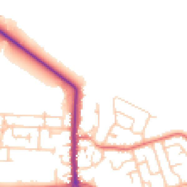Daytime road noise heatmap for TS11 7LX