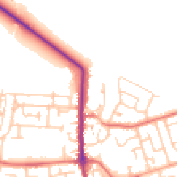 Daytime road noise heatmap for TS11 7LZ