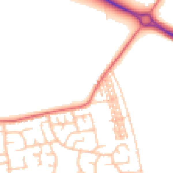Daytime road noise heatmap for TS11 8AL