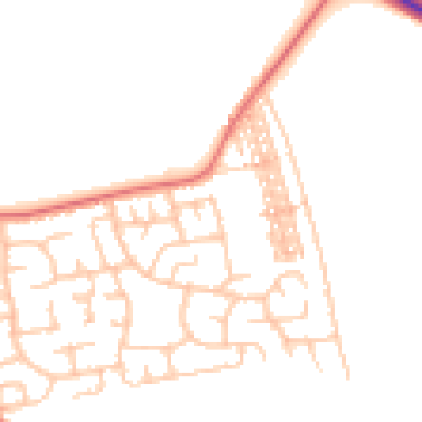Daytime road noise heatmap for TS11 8BE