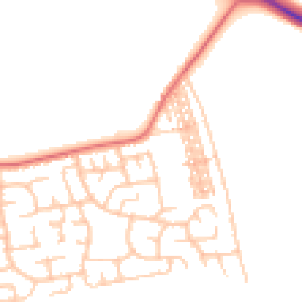 Daytime road noise heatmap for TS11 8BQ