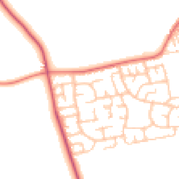 Daytime road noise heatmap for TS11 8DZ