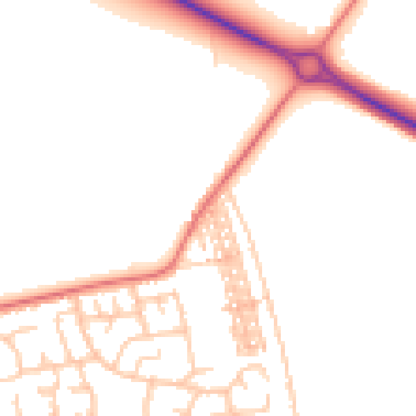 Daytime road noise heatmap for TS11 8EG