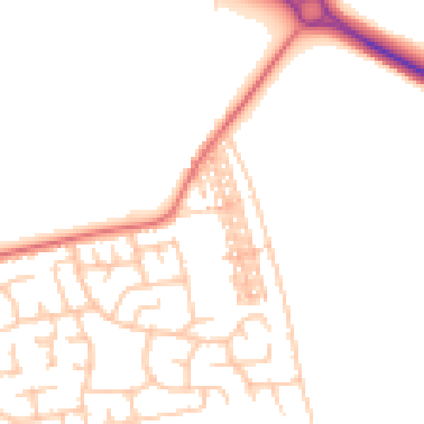 Daytime road noise heatmap for TS11 8EX