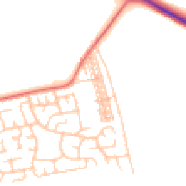 Daytime road noise heatmap for TS11 8EZ