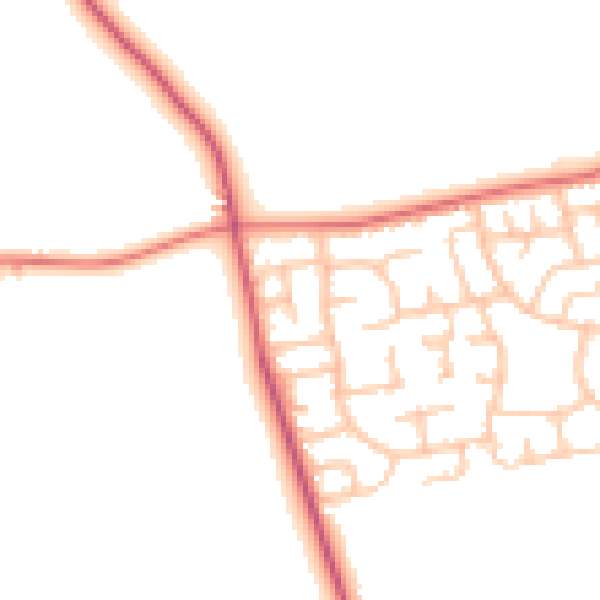 Daytime road noise heatmap for TS11 8JR
