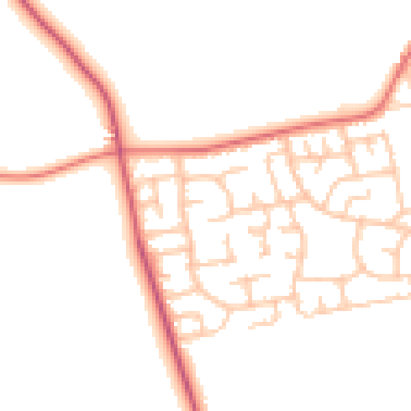 Daytime road noise heatmap for TS11 8JY