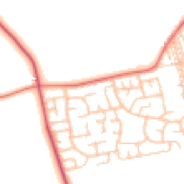 Daytime road noise heatmap for TS11 8JZ