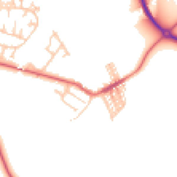 Daytime road noise heatmap for TS12 2AL