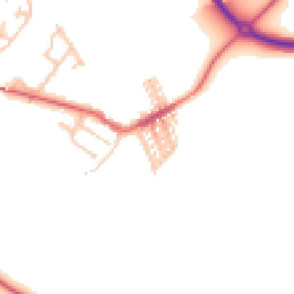 Daytime road noise heatmap for TS12 2AN