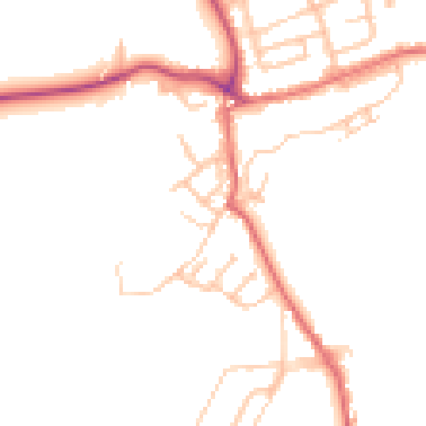 Daytime road noise heatmap for TS12 2BN