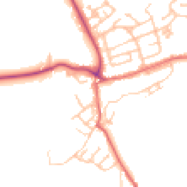 Daytime road noise heatmap for TS12 2BQ