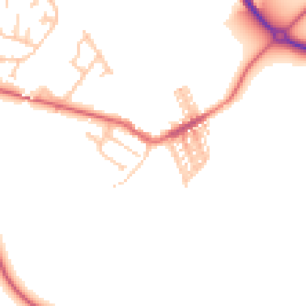 Daytime road noise heatmap for TS12 2DW