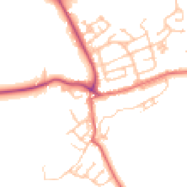 Daytime road noise heatmap for TS12 2EJ