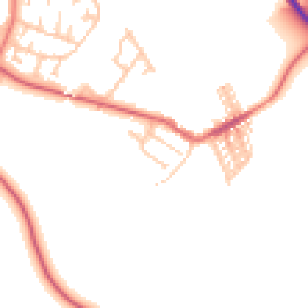 Daytime road noise heatmap for TS12 2FB