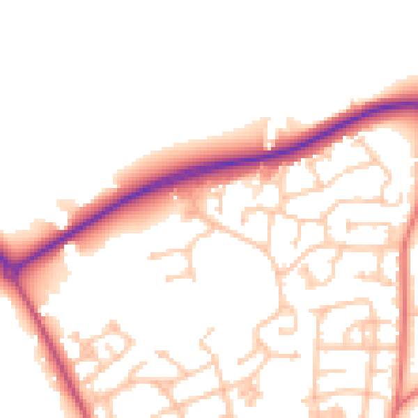 Daytime road noise heatmap for TS12 2FN