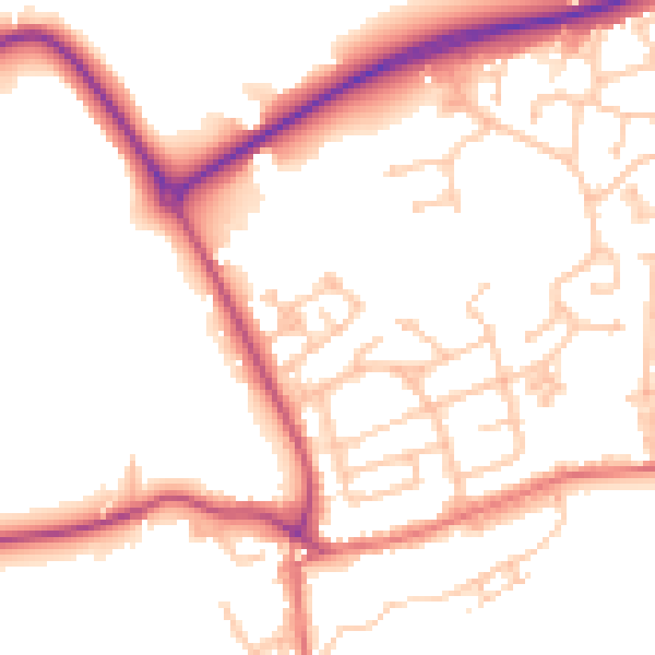 Daytime road noise heatmap for TS12 2GJ