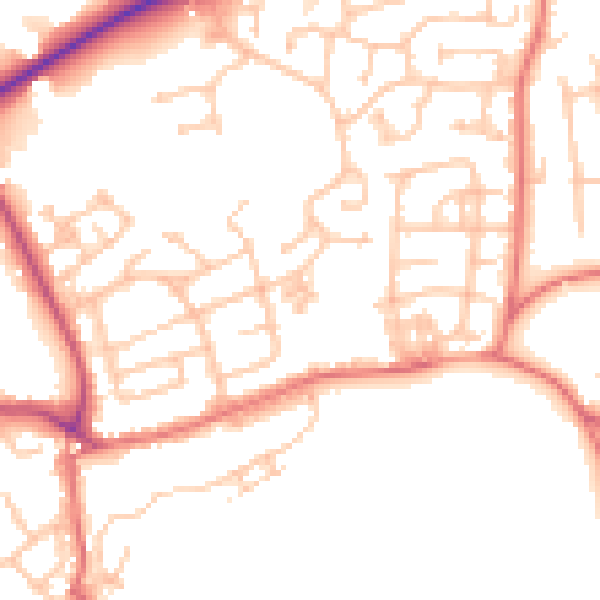 Daytime road noise heatmap for TS12 2GZ