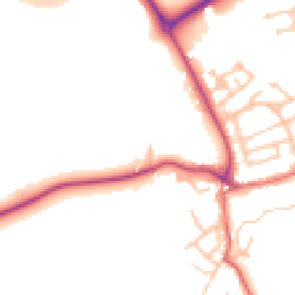 Daytime road noise heatmap for TS12 2HQ