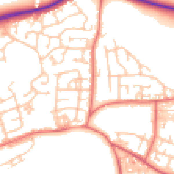 Daytime road noise heatmap for TS12 2JS