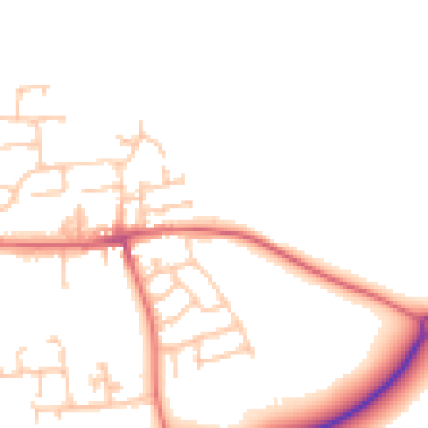 Daytime road noise heatmap for TS12 2NY
