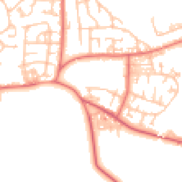 Daytime road noise heatmap for TS12 2PQ