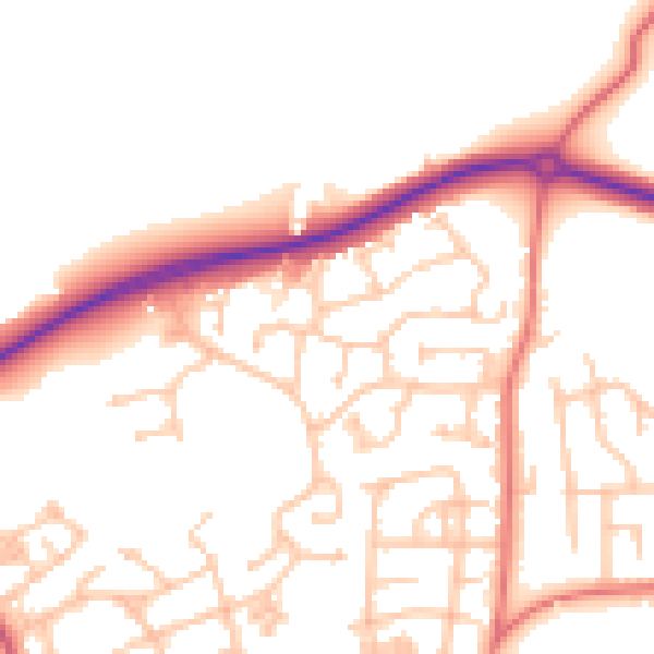 Daytime road noise heatmap for TS12 2WF