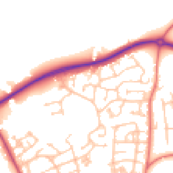Daytime road noise heatmap for TS12 2WG