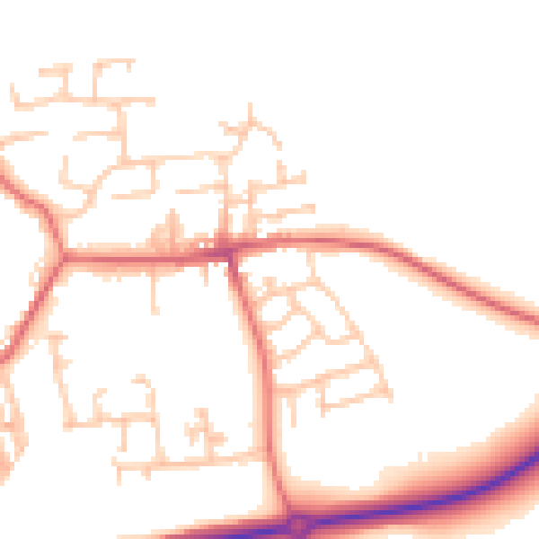 Daytime road noise heatmap for TS12 2XB