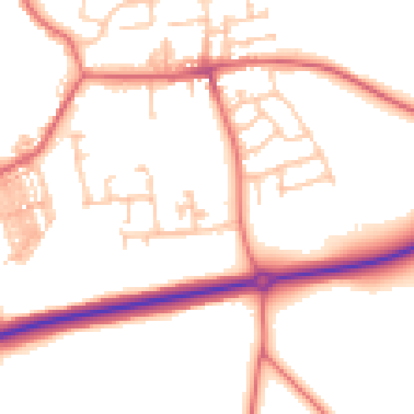 Daytime road noise heatmap for TS12 2XW