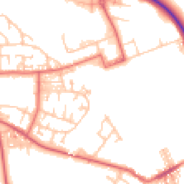 Daytime road noise heatmap for TS12 2YE