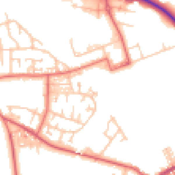 Daytime road noise heatmap for TS12 2YF
