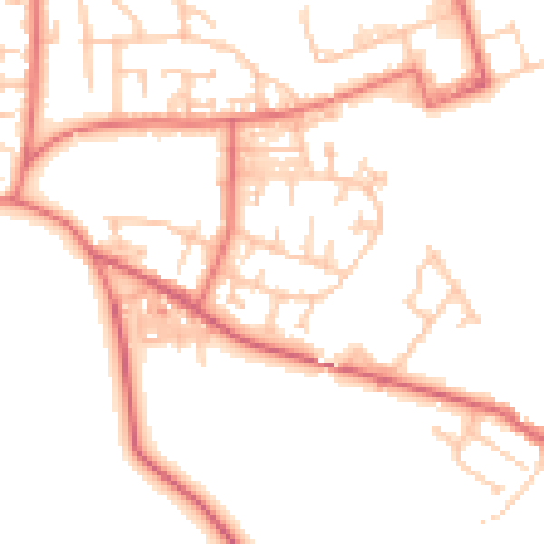 Daytime road noise heatmap for TS12 2YQ