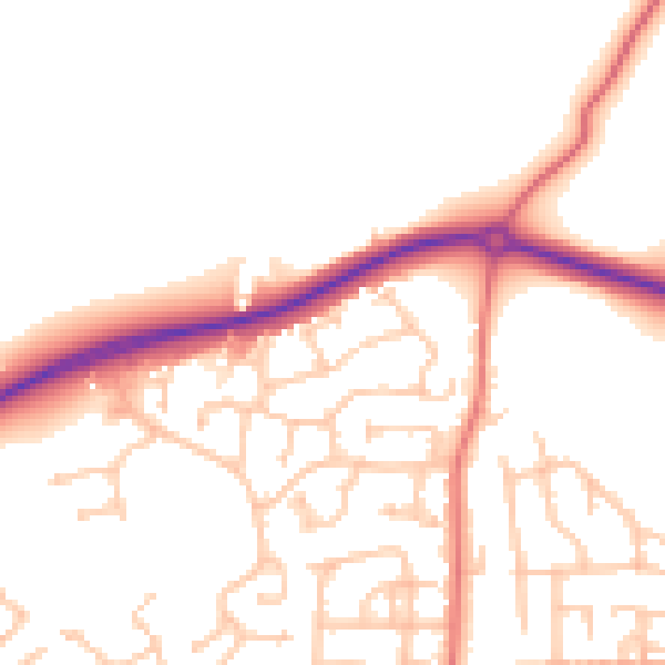 Daytime road noise heatmap for TS12 2ZN