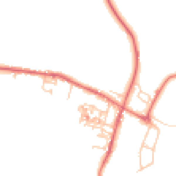 Daytime road noise heatmap for TS12 3DW
