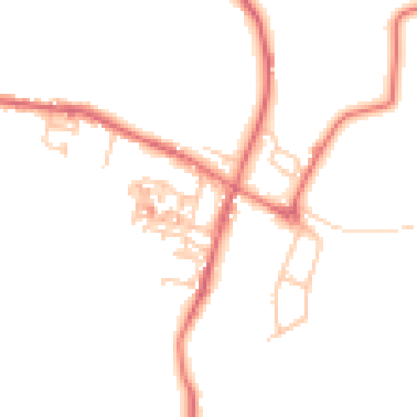 Daytime road noise heatmap for TS12 3DY