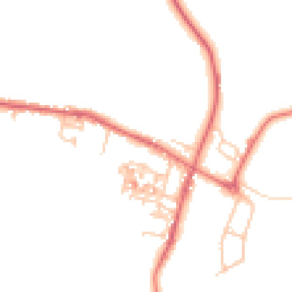 Daytime road noise heatmap for TS12 3EB